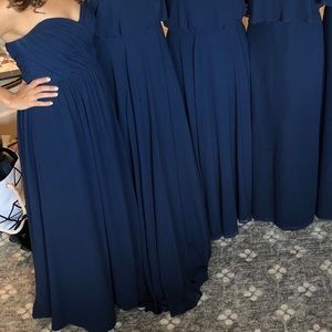 Navy bridesmaid of black tie wedding dress